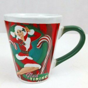 Lindy Bowman Glad Tidings Christmas Coffee Cup Mug 4.5" Tall